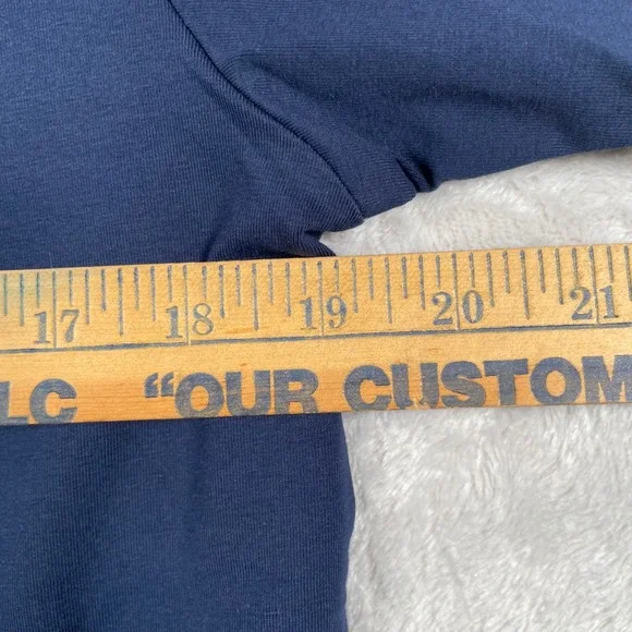 Perruzo Men's Navy Blue Stretch Polo Shirt L Embellished Collar Short Sleeve - Picture 5 of 6